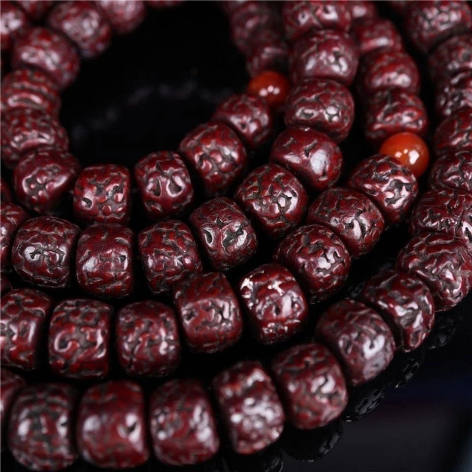 Tibetan Hand Rolled Vajra Bodhi Prayer Beads 108 Old Vajra Bodhi Beads 07FC0E-D4 - KOEEK