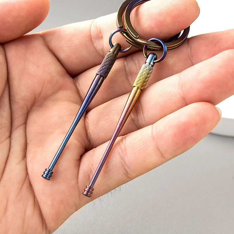 Titanium Ear Wax Cleaner Removal Earwax Remover Keychain 360° Rotary Earpick EDC 07FC0E-D4 - KOEEK