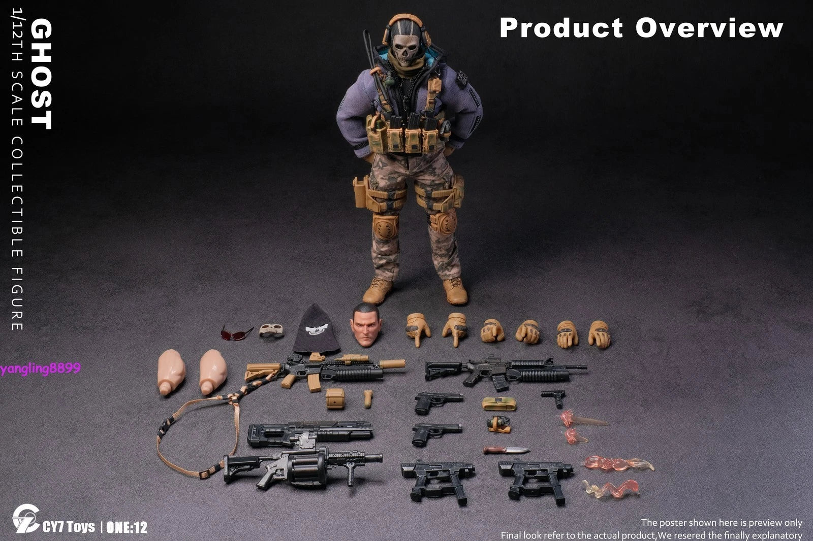 CY7-TOYS ONE:12 The Ghost Soldier Action Figure Collectible Model Toy  Stock! 07FC0E-D4 - KOEEK