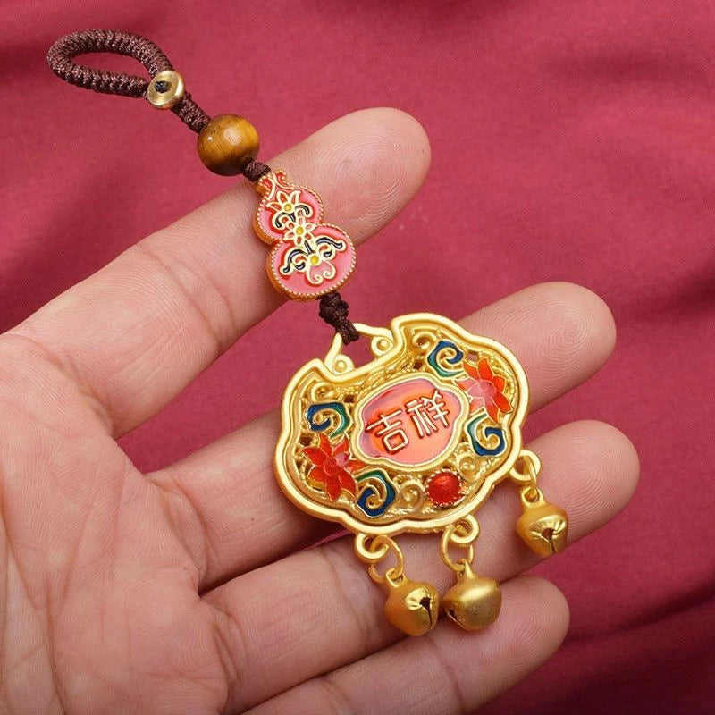 Wealth Lock Keychain Pendant Gourd Car Keychain Creative Gift Accessory 07FC0E-D4 - KOEEK
