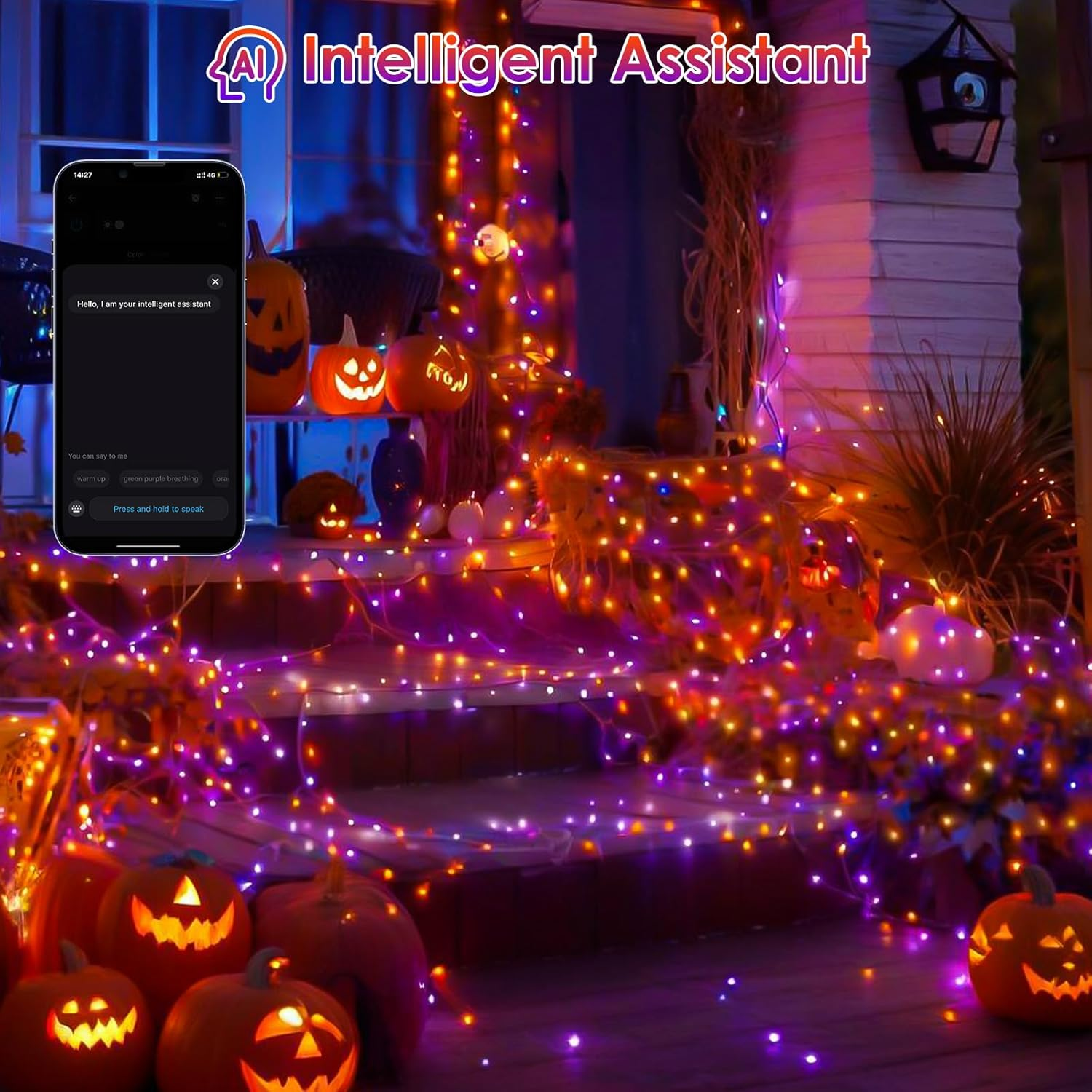 Smart Color Changing Halloween Lights, 66 FT 200 LED RGB Christmas String Lights 07FC0E-D4 - KOEEK