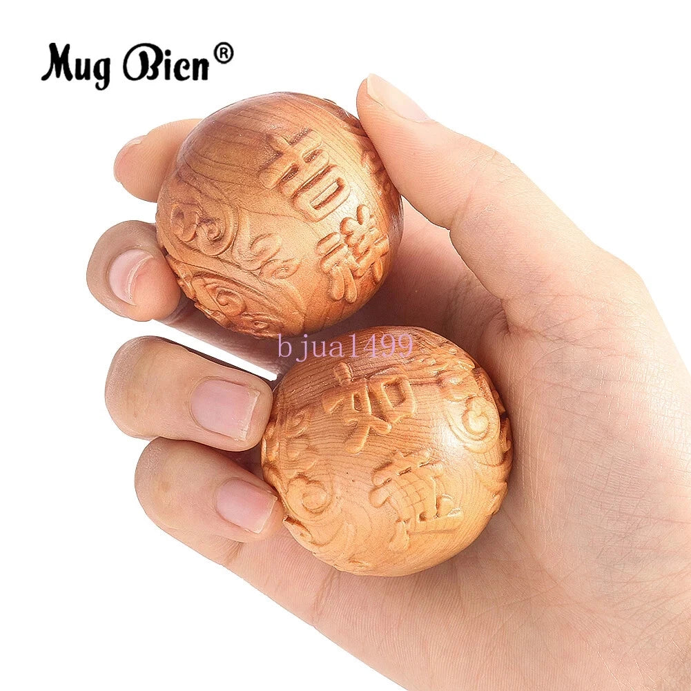 1PC Walnut Wooden Handball Finger Massage Fitness Ball Health Meditation 07FC0E-D4 - KOEEK