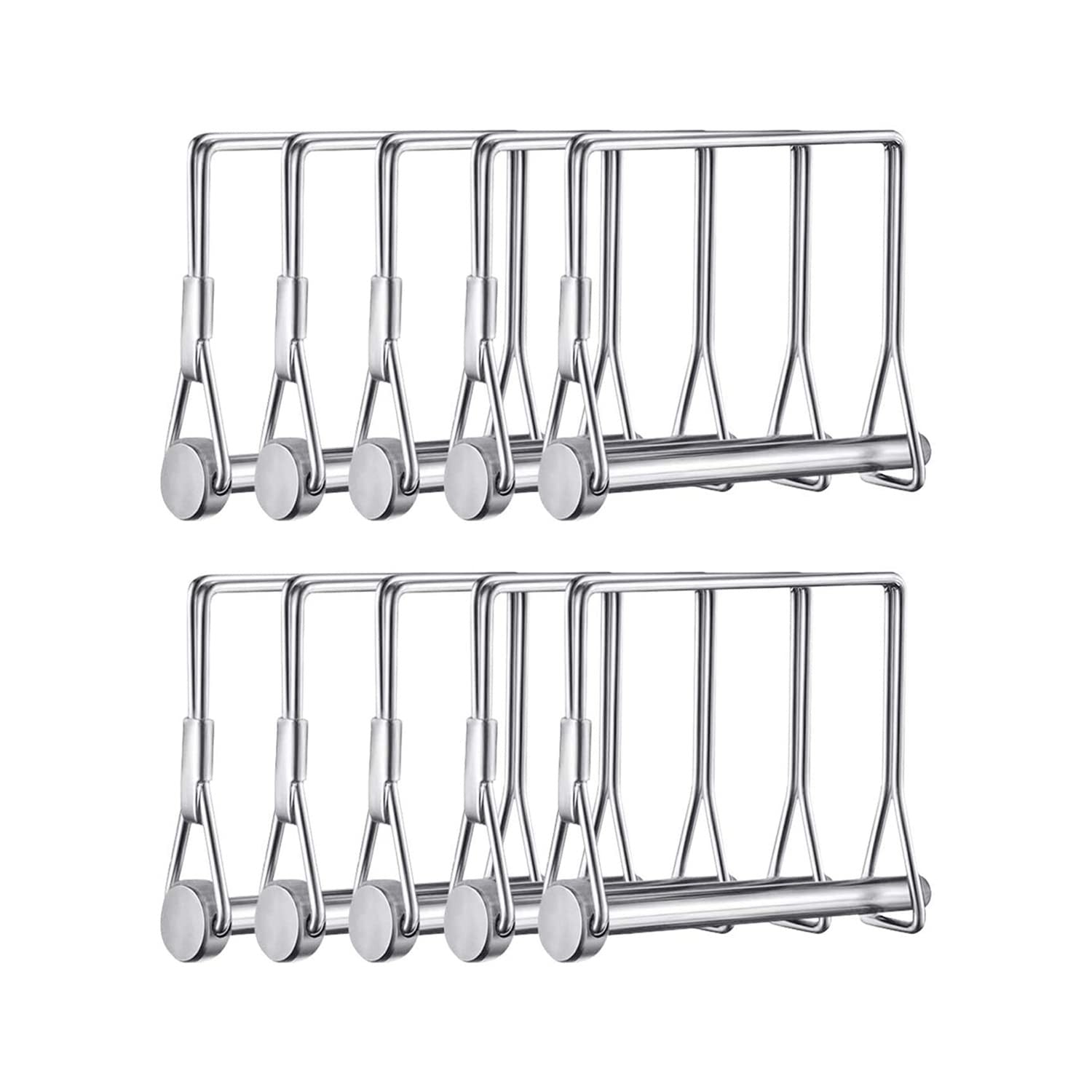 new 10 Pack Heavy Duty 1/4x4 Inch Trailer Coupler Pin Wire Lock PTO Silver 07FC0E-D4 - KOEEK