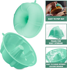 new 10 Inch Silicone Cake Pan for Bundt, 12 Cups Nonstick Fluted Tube for... 07FC0E-D4 - KOEEK