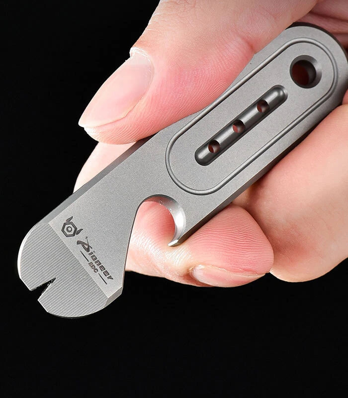 EDC Titanium Alloy Keychain Multi Tools Crowbar Pry Bar Portable Bottle Opener 07FC0E-D4 - KOEEK
