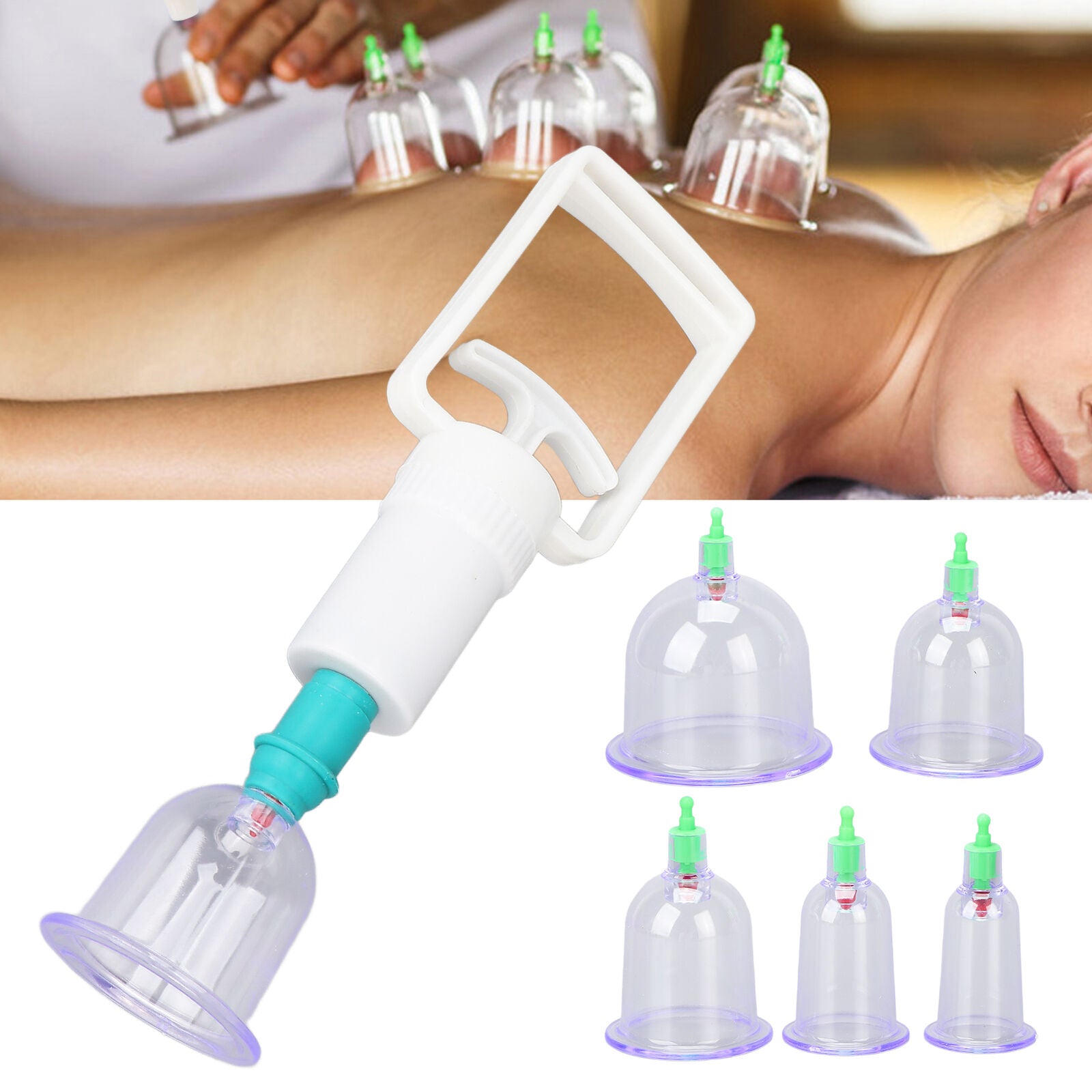 new 6pcs Chinese Cupping Cup Set Acupuncture Suction Massage Cupping Cans Kit HGF koeek - KOEEK