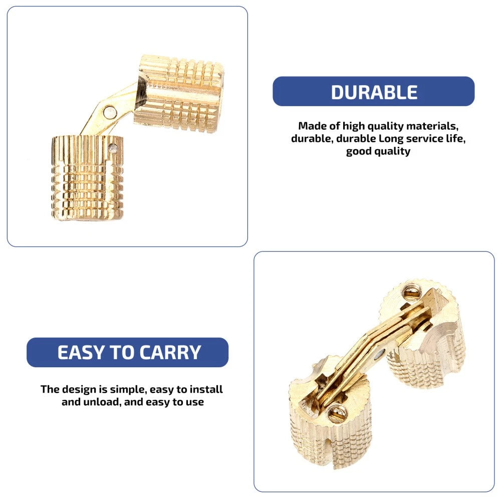 2pcs Opening Angle Cabinet Hinges Concealed Box Hinges Hand Craft 07FC0E-D4 - KOEEK