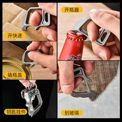 Personalized Titanium Alloy Trendy Keychains EDC Pry Bar Pendant Outdoor Tools 07FC0E-D4 - KOEEK