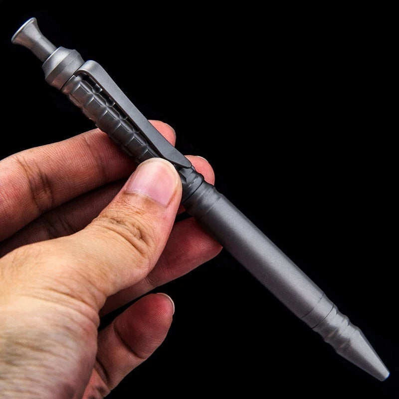 Hot EDC Titanium Alloy Pocket Ballpoint Pen Office Stationery Outdoor Record Pen 07FC0E-D4 - KOEEK