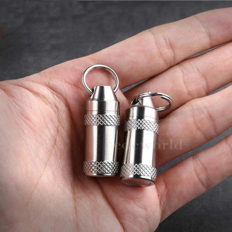 EDCTC4 Titanium Portable Keychain Waterproof Case Sealed Container Pendant Tool 07FC0E-D4 - KOEEK