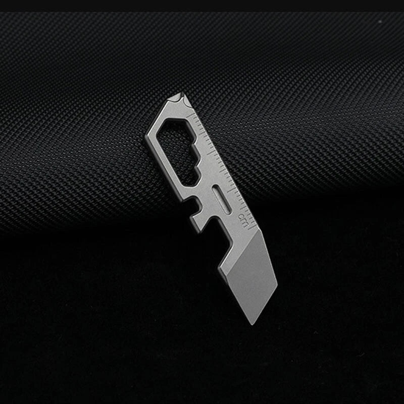 EDC Mini Titanium Alloy Keychain Pry Bar Crowbar Opener Ruler Wrench Multi Tools 07FC0E-D4 - KOEEK