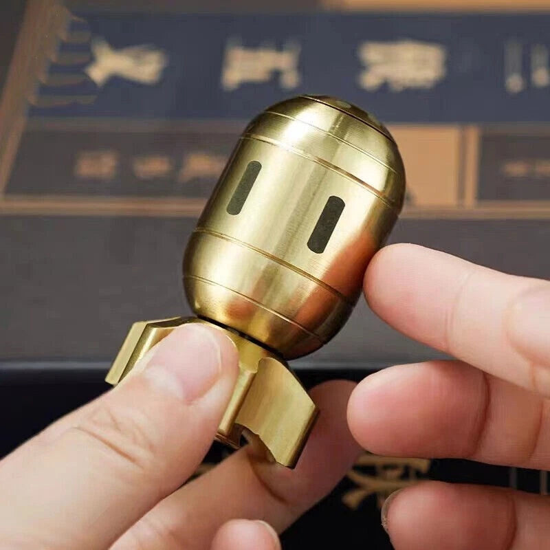 Brass Finger Spinner Hand Fidget Toy Pocket Desk Roler Spinning Top Haptic Toys 07FC0E-D4 - KOEEK