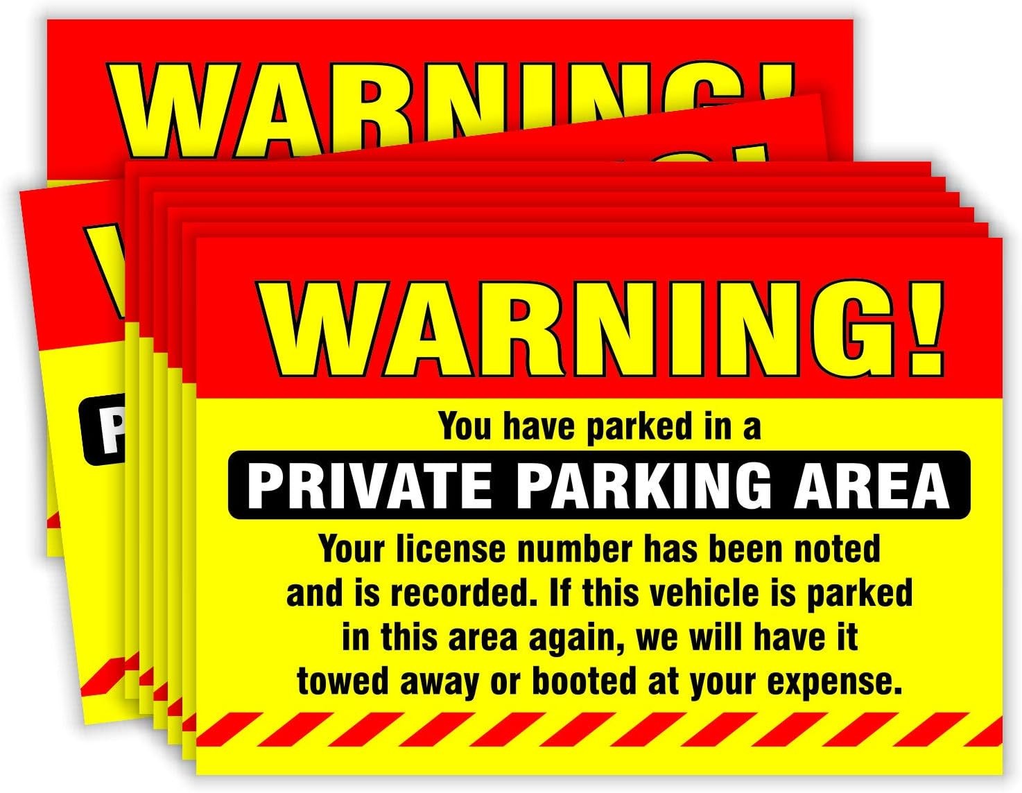 new Private Parking Stickers (Pack of 50) 6” x 9” Inch - Self Adhesive, Yellow 07FC0E-D4 - KOEEK