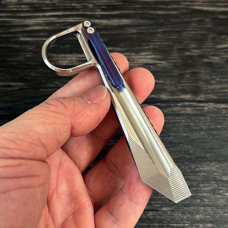 EDC Titanium Pry Bar Crowbar Wrench with Pocket Clip Outdoor Camping Multi Tools 07FC0E-D4 - KOEEK
