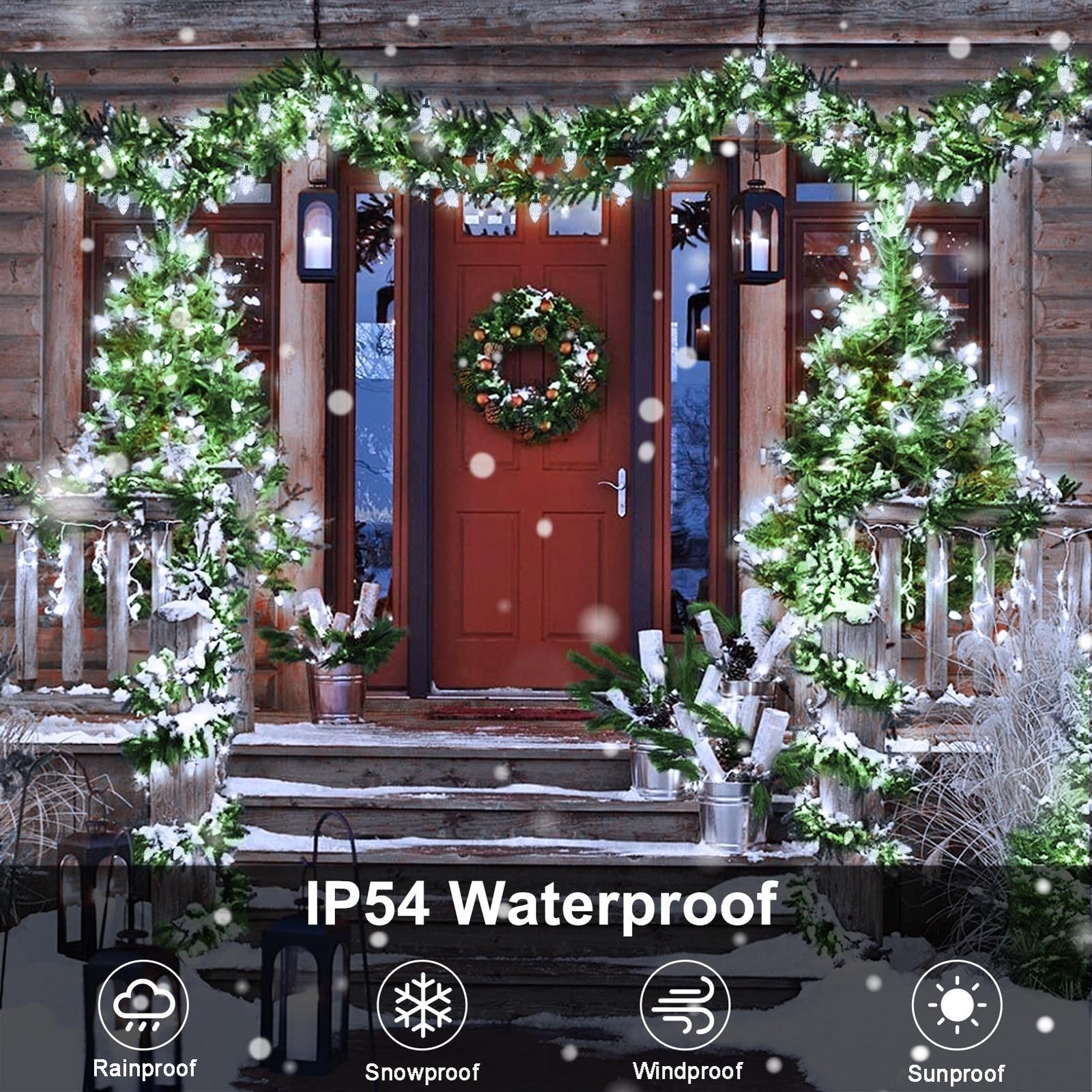 C9 Christmas String Lights 66ft 100 LED Strawberry Lights UL Plug C9 String L... 07FC0E-D4 - KOEEK