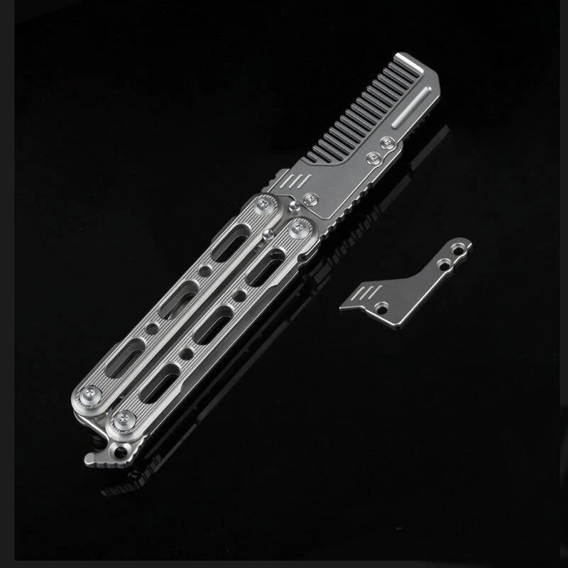 Outdoor Titanium Pocket Folded Comb Replaceable Blade Portable Practice EDC Tool EDC - KOEEK