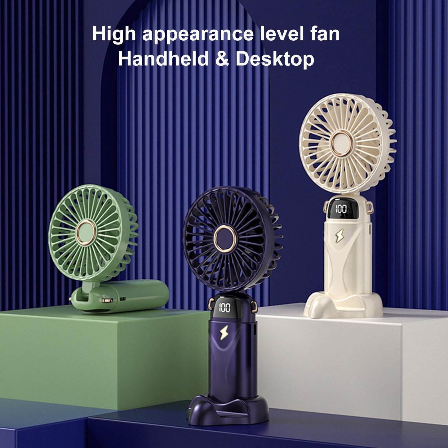 new Portable Rechargeable Handheld Fan with Digital Display - Small Quiet Travel Fan koeek - KOEEK