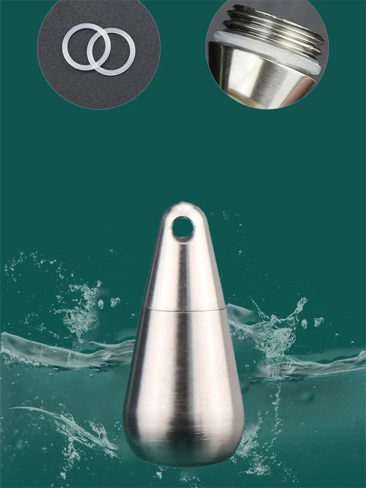 EDC Pure Titanium Waterproof Pill Box case Holder Container Necklace Pendant 07FC0E-D4 - KOEEK
