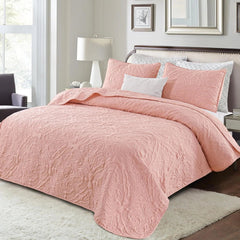 Quilt Set Full Queen Size, Lightweight Vintage Quilts with 2 Pillow Shams, Soft 07FC0E-D4 - KOEEK