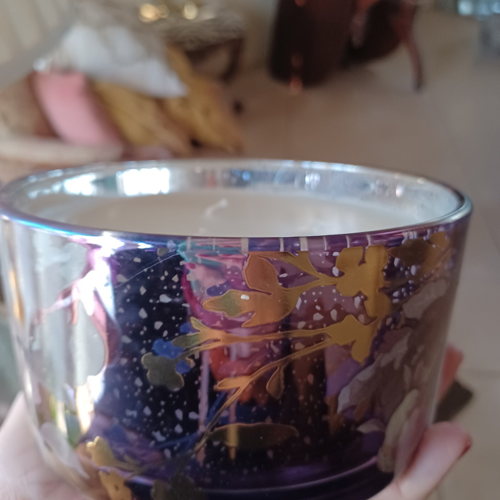 ANTHROPOLOGIE CANDLE ADA FLORAL SUEDED ROSE MERCURY GLASS CANDLE HUGE 23.03 OZ ANTHROPOLOGIE - KOEEK