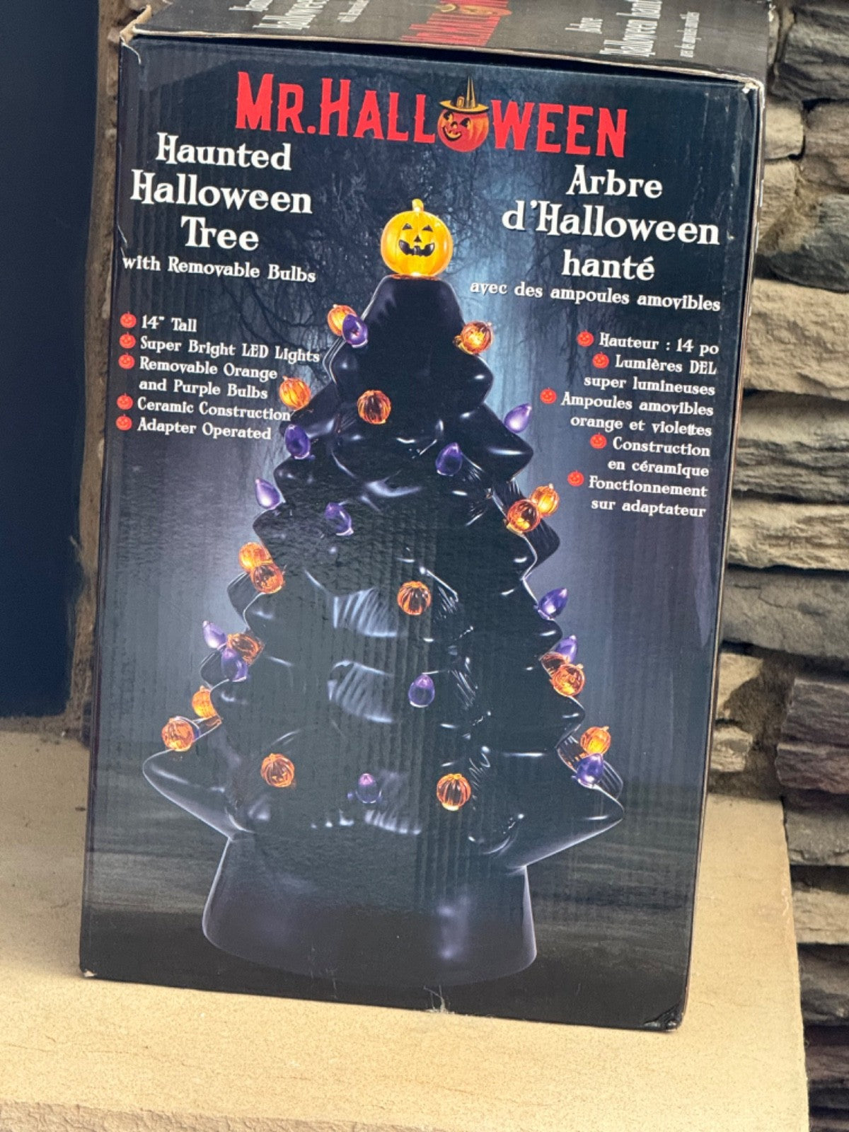 Mr Halloween Haunted Tree Ceramic Black 14" Pumpkin LED Lighted Mr Christmas 07FC0E-D4 - KOEEK