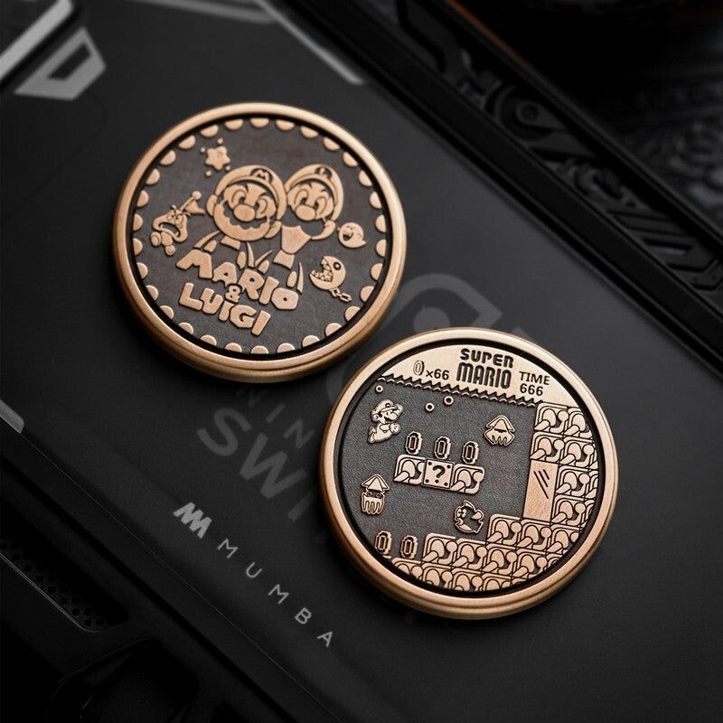 Fidget Slider Mini Steel Cartoon Theme EDC Brass Coin Shape Push Slider Toy Gift 07FC0E-D4 - KOEEK