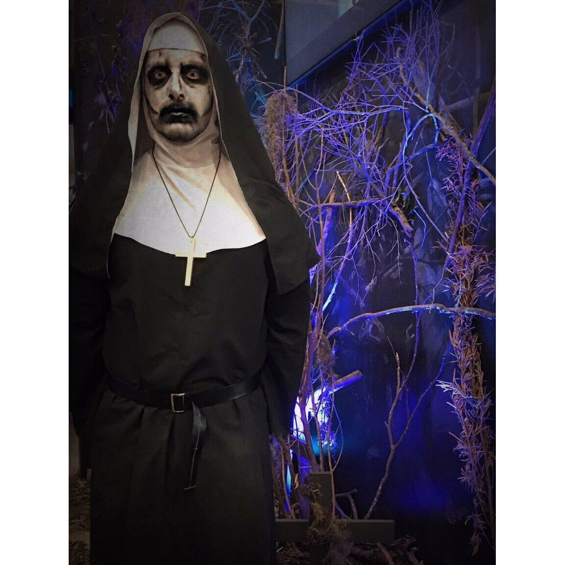 The Nun Valak Costume The Conjuring 2 Halloween Cosplay Fancy  Black White Dress 07FC0E-D4 - KOEEK