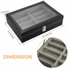 new MYFULLY 8 Slot Eyeglass Sunglass Storage Box | PU Leather Multi Medium, Black MYFULLY - KOEEK
