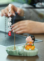 Tang Lady Incense Holder Stick Stand Desk Decor Office Tea Room Aromatherapy 07FC0E-D4 - KOEEK