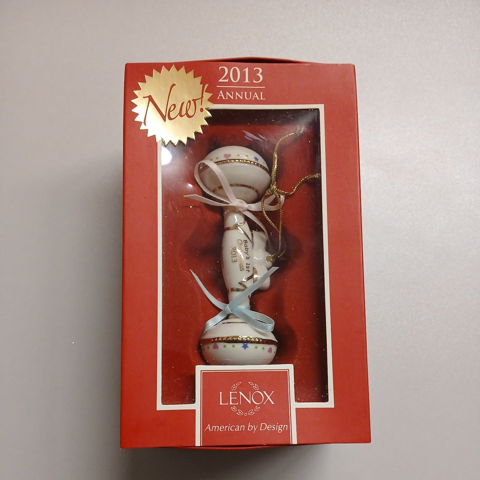 LENOX 2013 BABY's 1st CHRISTMAS Holiday RATTLE ORNAMENT in  BOX Handmade LENOX - KOEEK