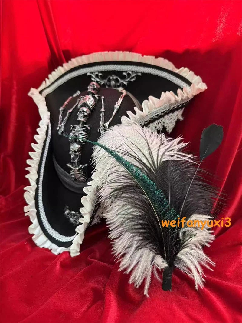 Pirates of the Caribbean Gothic Retro Lace Headgear Cosplay Adjustable Hat Prop 07FC0E-D4 - KOEEK