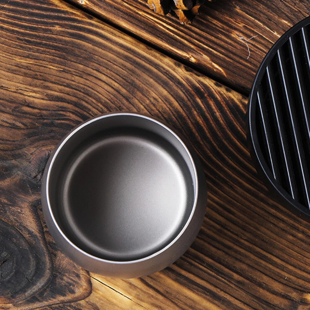 Titanium Water Cup Outdoor Camping Hiking Double Wall Tea Pot Coffee Mug 120ml 07FC0E-D4 - KOEEK