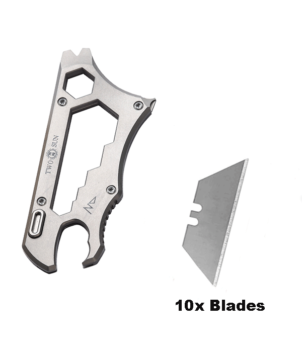 EDC TC4 Titanium Alloy Multi Tools Bottle Opener Crowbar Keychain Outdoor Tools 07FC0E-D4 - KOEEK