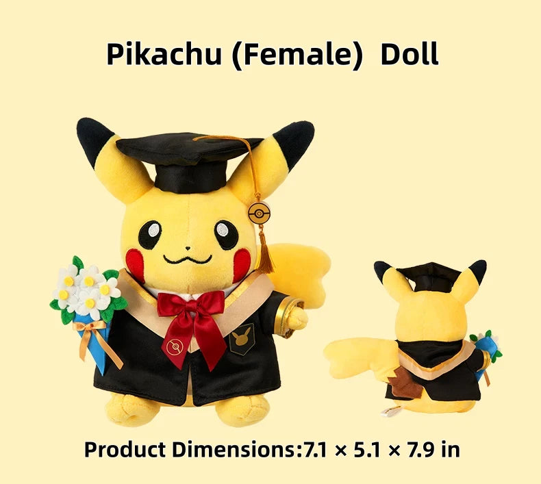 official Pokemon Center We've Graduated Series Pikachu Male&Female Keychain&Toy POKEMON - KOEEK