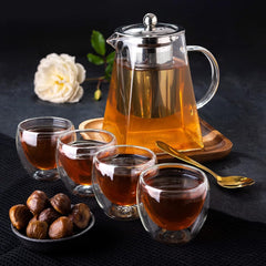 new Mixpresso 5 Piece Glass Tea Pot Set, Kettle with Removable Infuser, Clear MIXPRESSO - KOEEK