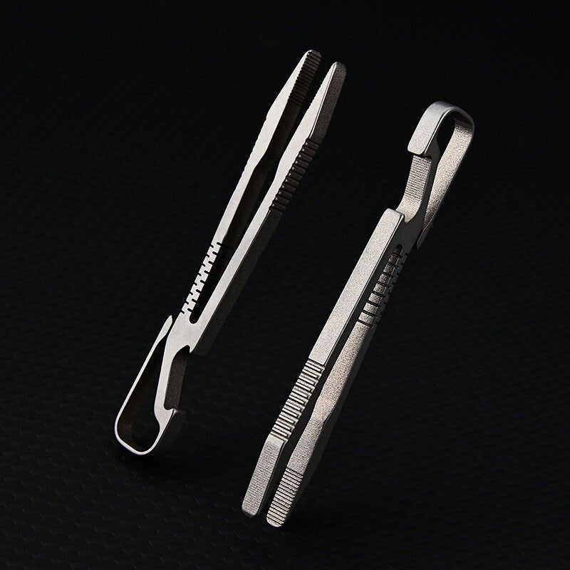 EDC Mini Lightweight Titanium Alloy Keychain Tweezers Portable Outdoor Multitool 07FC0E-D4 - KOEEK