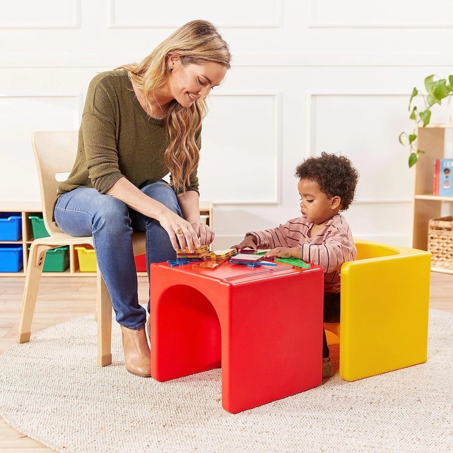 3 in 1 Cube Chair, Children's Furniture, Yellow 07FC0E-D4 - KOEEK