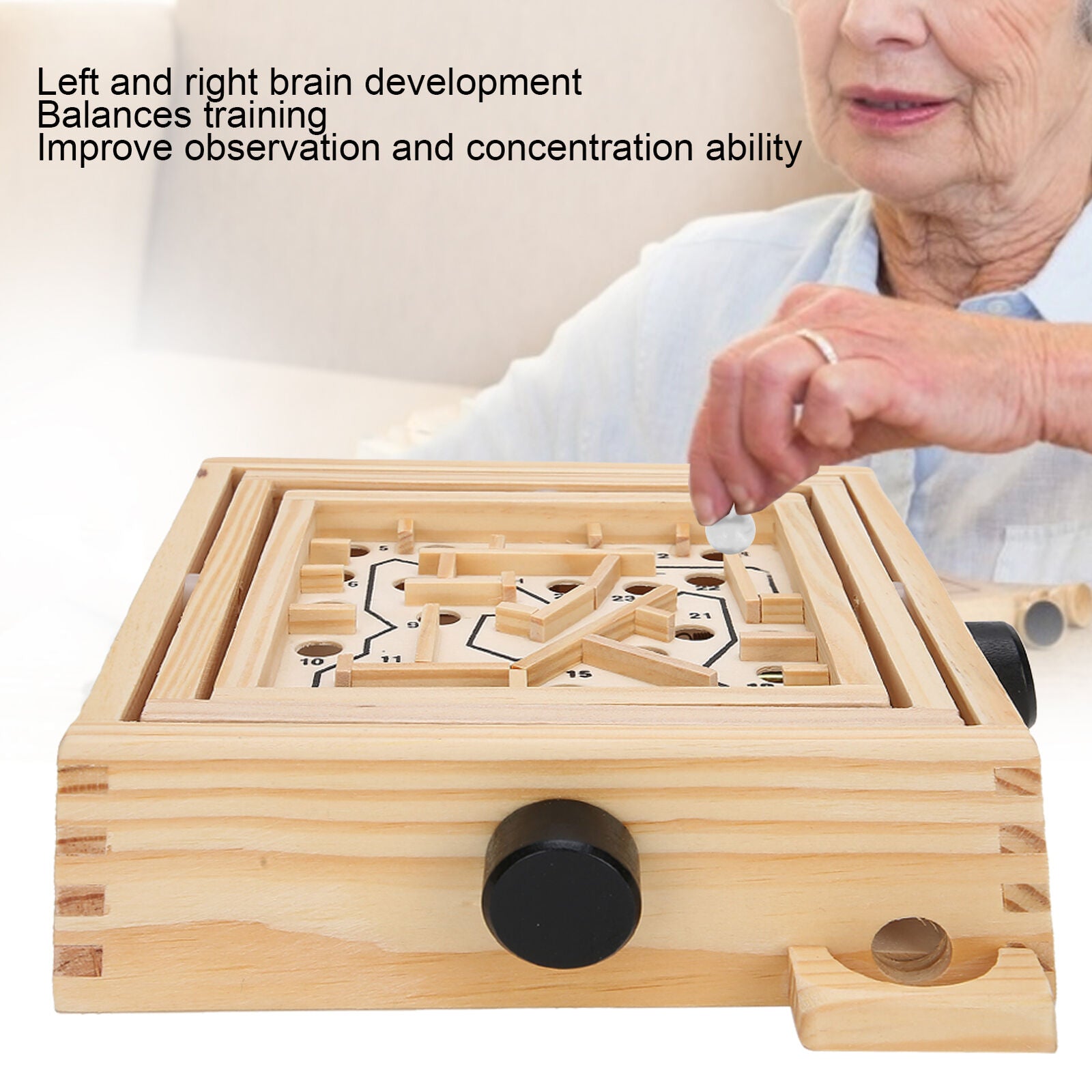 new Wooden Maze Puzzle Toy Balances Board Table Maze Game Prevent Dementia For E HPT koeek - KOEEK