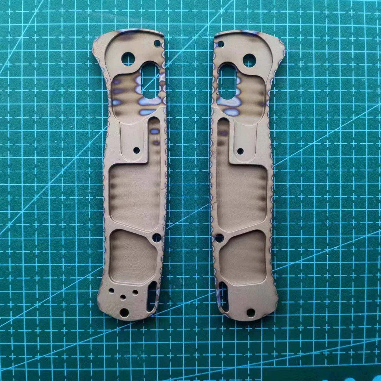 1 Pair Custom Made Titanium Handle Scales for Benchmade Bugout 535 Folding Knife 07FC0E-D4 - KOEEK