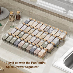 Spice Drawer Organizer, 8 Pack Clear Seasoning Organizer Rack, Kitchen Spice 07FC0E-D4 - KOEEK