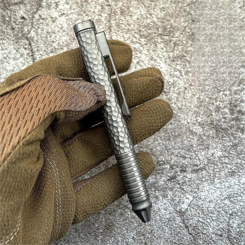 EDC Titanium Bolt Action Ballpoint Pen Pocket Writing Pen with Fidget Spinner 07FC0E-D4 - KOEEK