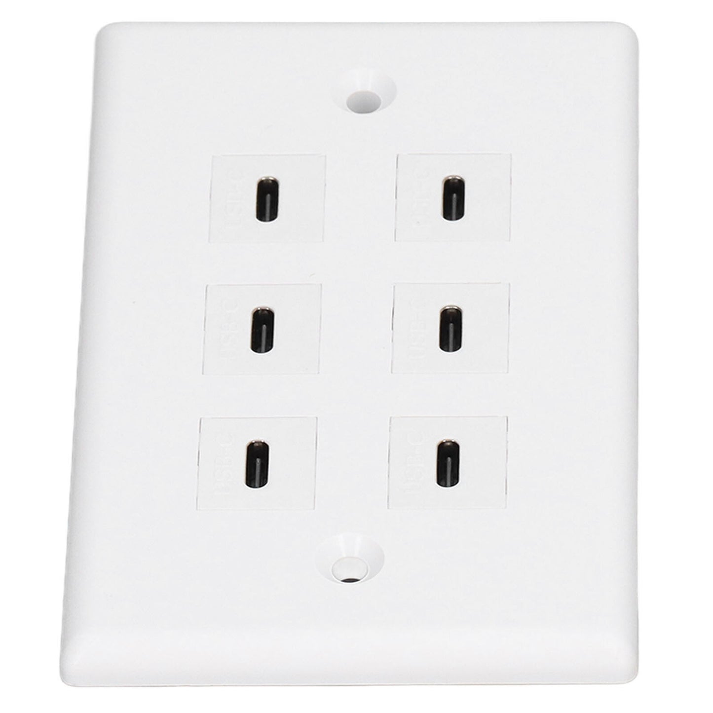 new 6 Port USB Type C Outlet Plug White USB Wall Plate With 6 Port USB C Socket koeek - KOEEK