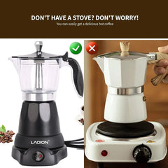 Coffee Maker, 6 Cup Electric Espresso Machine, Home Travel Coffee Gifts 07FC0E-D4 - KOEEK