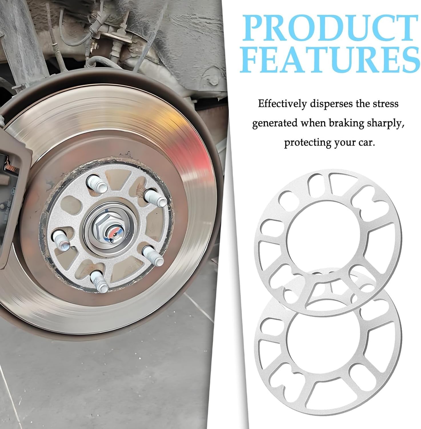 new 2PCS 8mm Car Wheel Spacers,Hubcentric Spacers 4 or 5 Lugs Universal-8mm 07FC0E-D4 - KOEEK