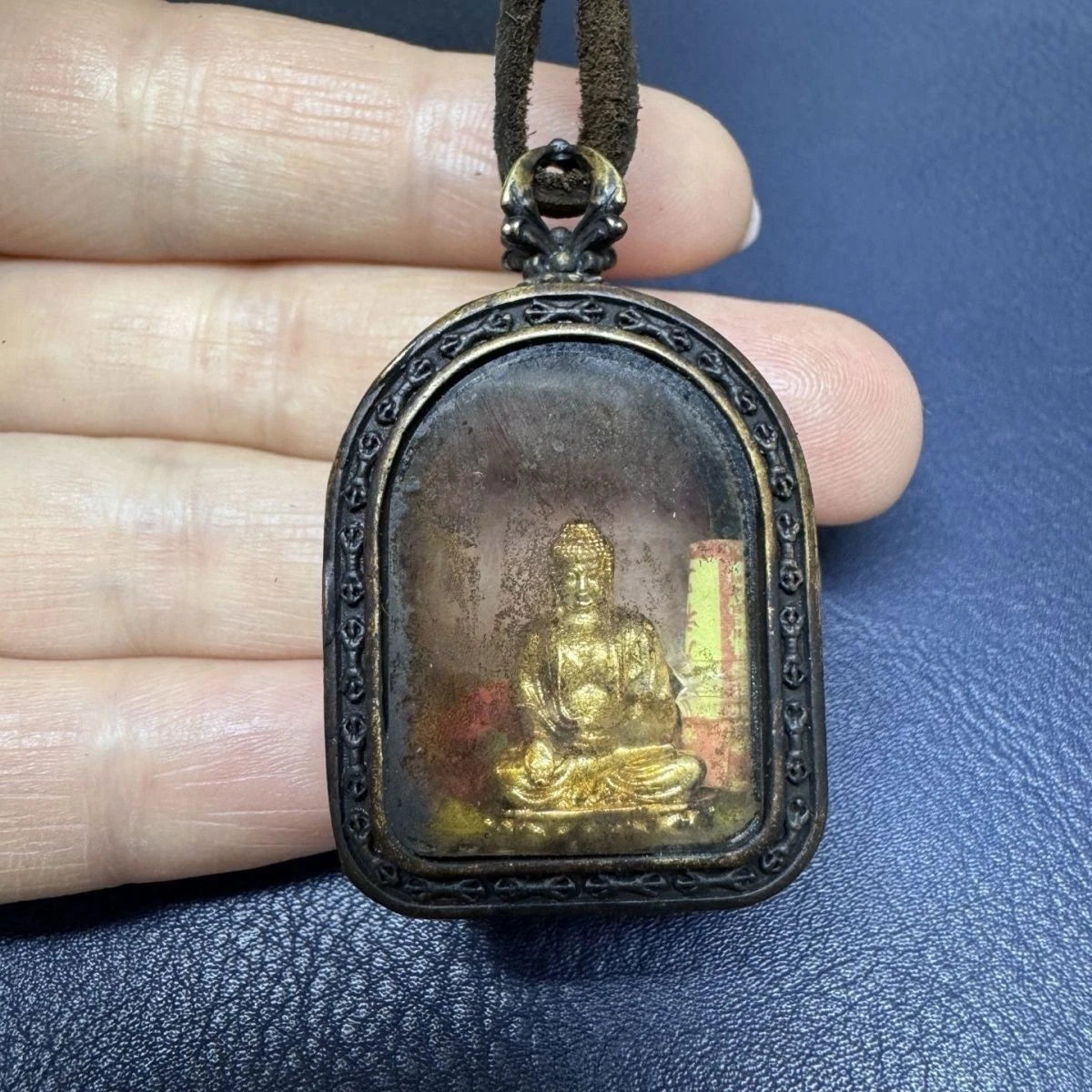 Tibetan Brass Buddhist Gau Box Amulet Reliquary Meditation Pendant 07FC0E-D4 - KOEEK