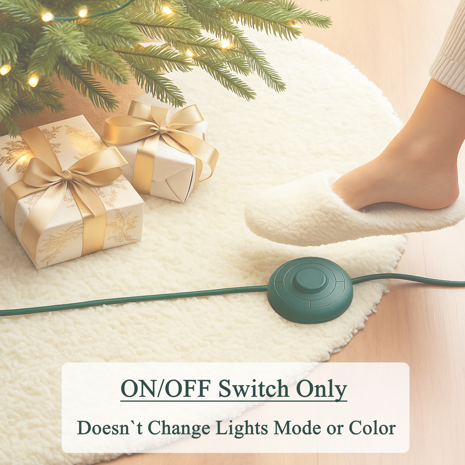 Christmas Tree LED Power Cord Foot Switch Control Raintight 5/8inch Plug 6Ft 07FC0E-D4 - KOEEK
