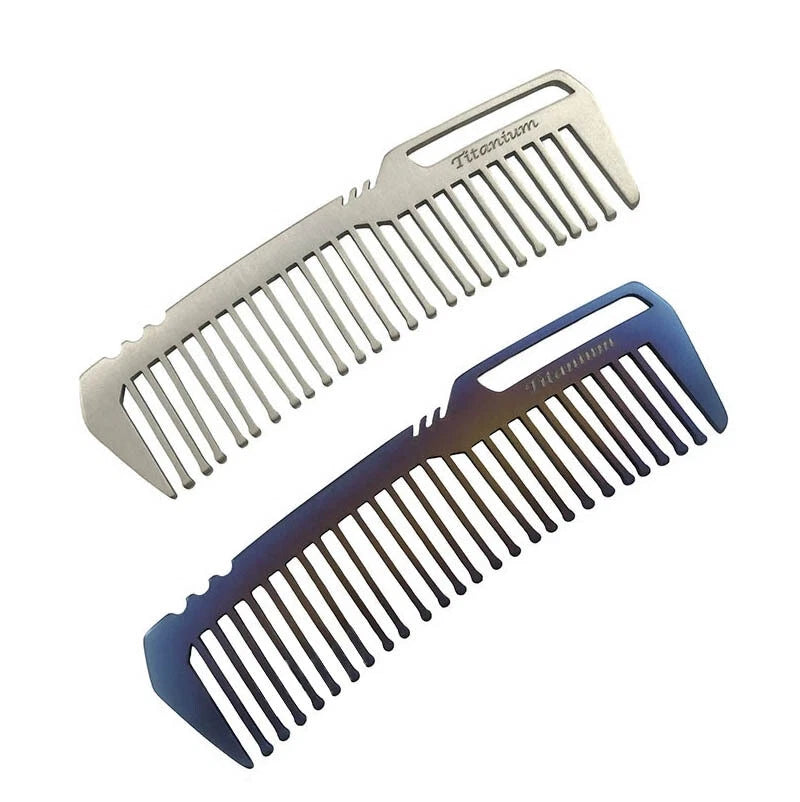 EDC TC4 Titanium Antistatic Comb Unique Fashion Pocket Comb Hair Beard Comb Gift 07FC0E-D4 - KOEEK
