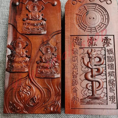 Taoist HandCarved Lightning Strike Jujube Wood Token Sanqing Order Token Taoist 07FC0E-D4 - KOEEK