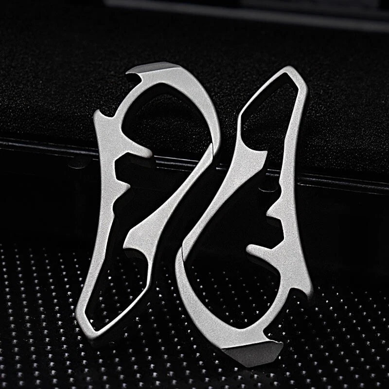 EDC Titanium Alloy Keychain Carabiner Waist Fast Hanging Buckle Bottle Opener 07FC0E-D4 - KOEEK