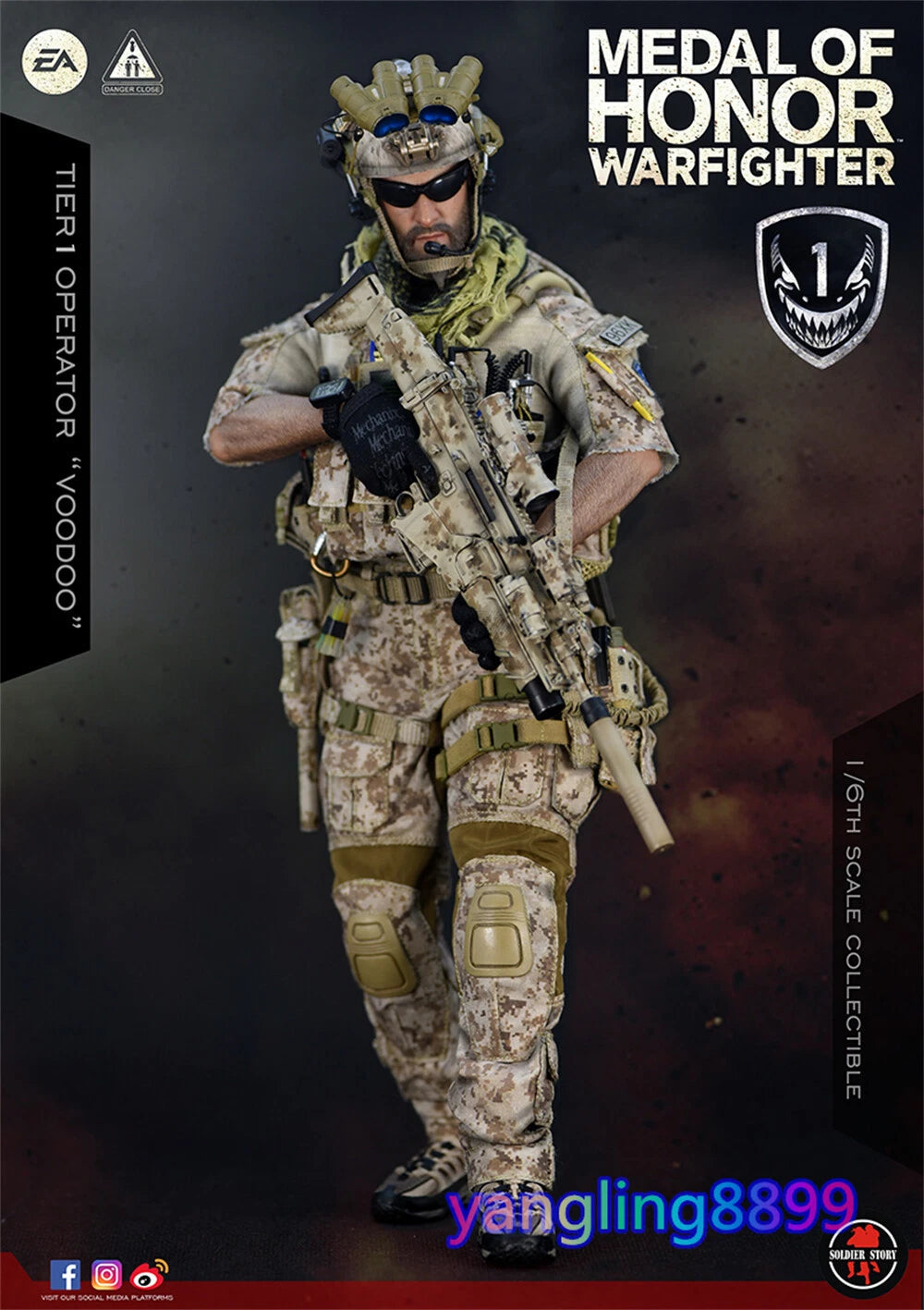 SoldierStory MEDAL OF HONOR WARFIGHTER TIER 1 OPERATOR "VOODOO" Action Figure BN 07FC0E-D4 - KOEEK